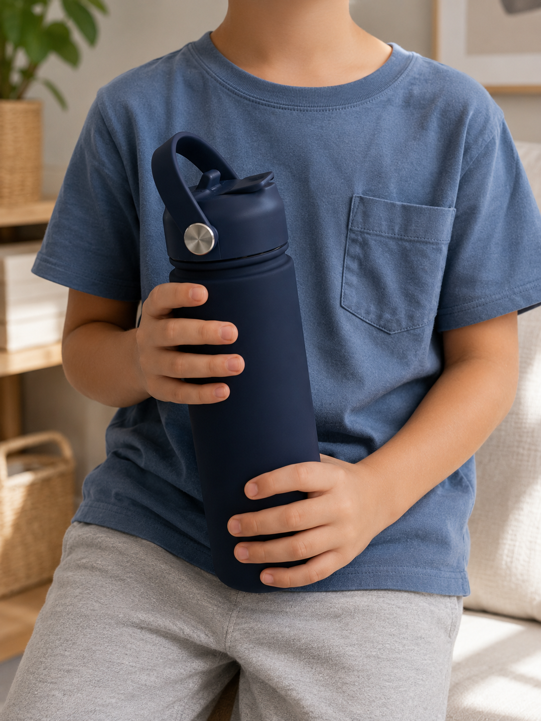 Navy- 550ml Water Bottle