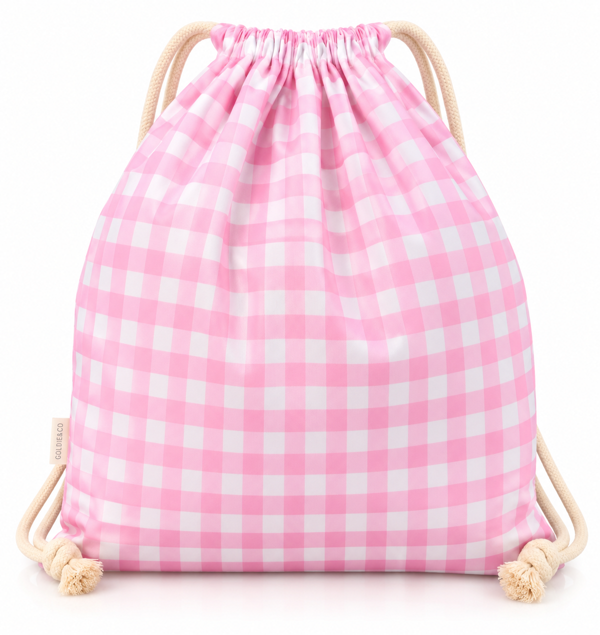 Pink Gingham Swim Bag